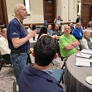 Members taking part in a forum session